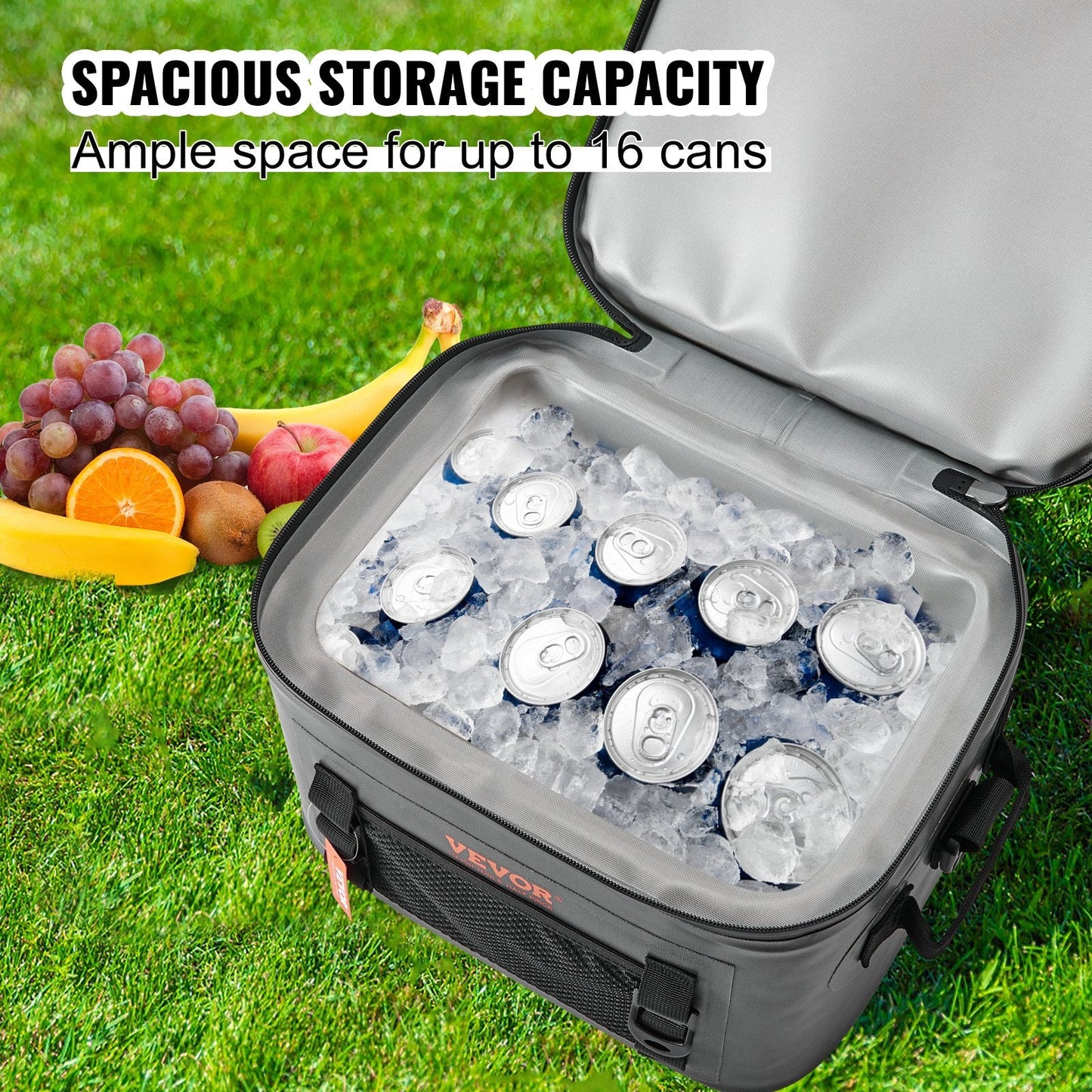 Waterproof 16-Can Insulated Cooler Bag with Bottle Opener for Outdoor Activities