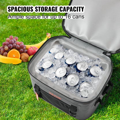 VEVOR Soft Cooler Bag, 16 Cans Soft Sided Cooler Bag Leakproof with Zipper, Waterproof