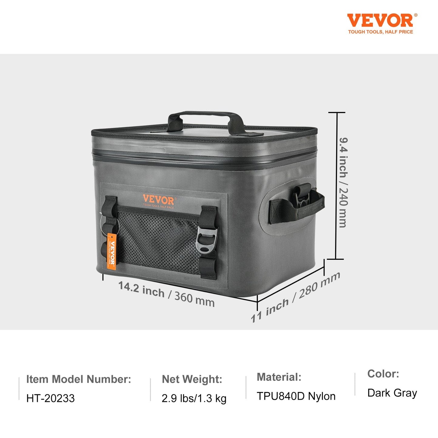 Waterproof 16-Can Insulated Cooler Bag with Bottle Opener for Outdoor Activities