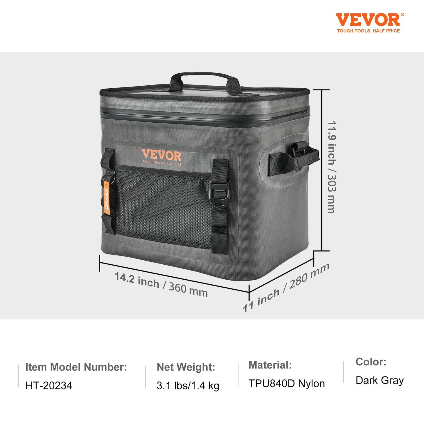 Waterproof Soft Cooler Bag, 24-Can Capacity, Insulated for Outdoor Activities
