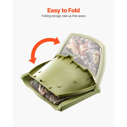 VEVOR Boat Seat Low Backrest Flip Up Boat Seat Sponge Cushion Camouflage