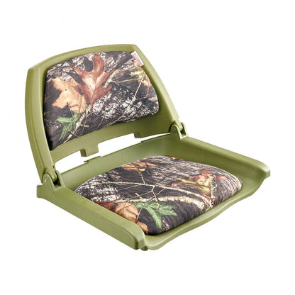 VEVOR Boat Seat Low Backrest Flip Up Boat Seat Sponge Cushion Camouflage