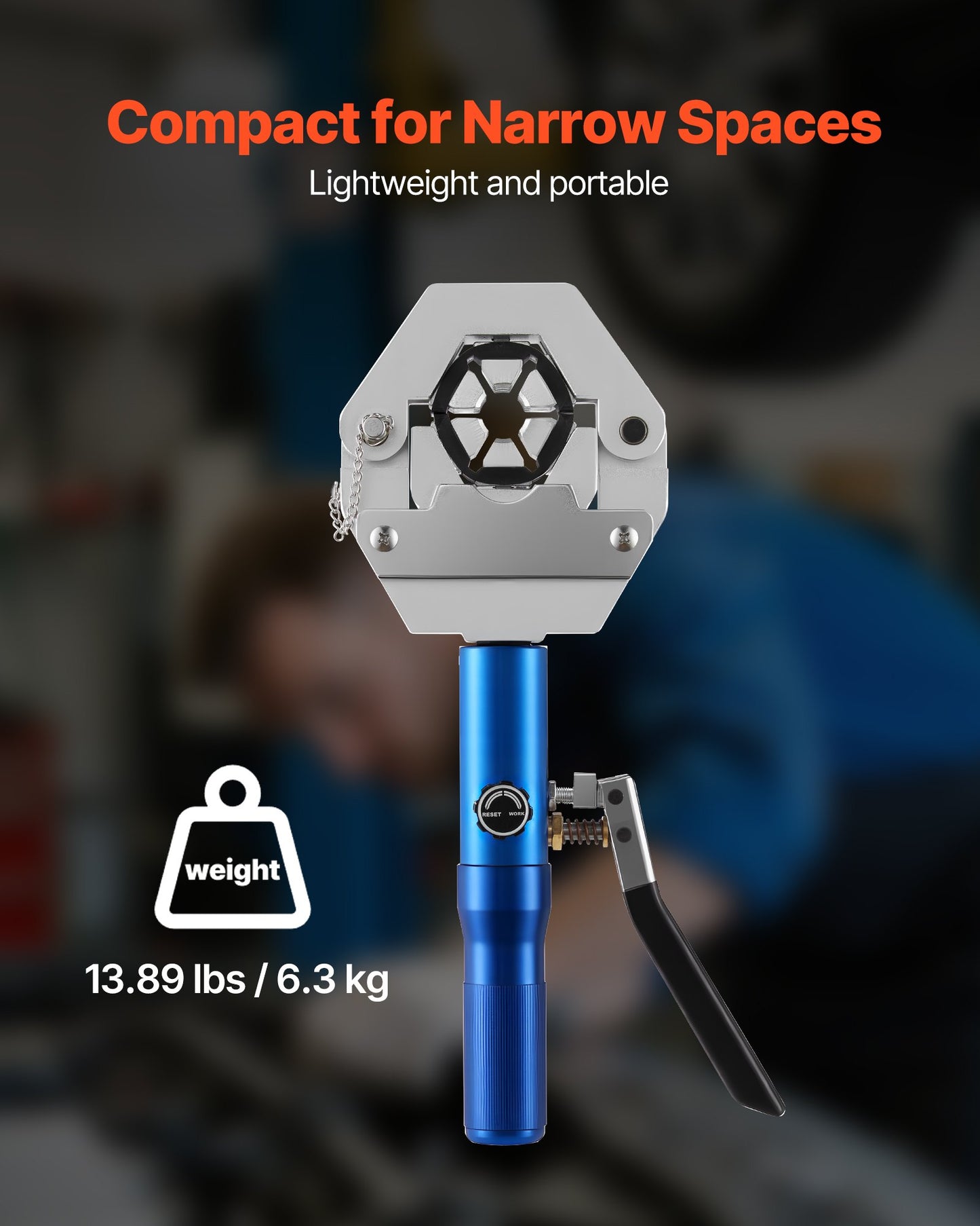 Hydraulic Hose Crimper, Hydra-Krimp AC Hose Crimper Kit with 7 Dies Snap-On, Integral Manual Hydraulic A/C Hoses Crimping Tool for Automotive & Air Conditioning Repair - with Carrying Case