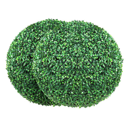 VEVOR Artificial Topiaries Boxwood Trees, 20” Tall (2 Pieces), Ball-Shape Faux Topiaries