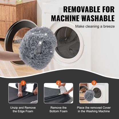 Large Human-Sized Dog Bed with Washable Velvet Cover, 1.82x1.22x0.25m, Gray