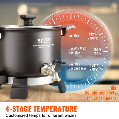 VEVOR Wax Melter for Candle Making, 5 Liter Large Electric Wax Melting Pot Easy