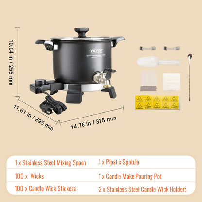 VEVOR Wax Melter for Candle Making, 5 Liter Large Electric Wax Melting Pot Easy