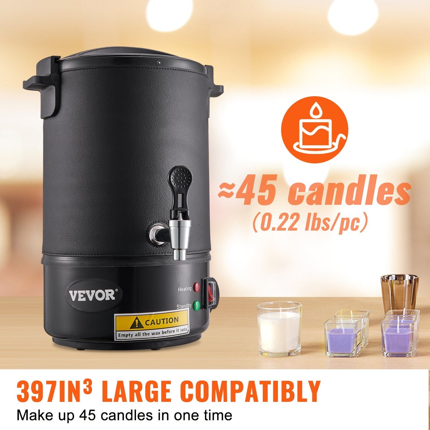 Electric Wax Melter for Candle Making, 6.5L Capacity, Stainless Steel Pot