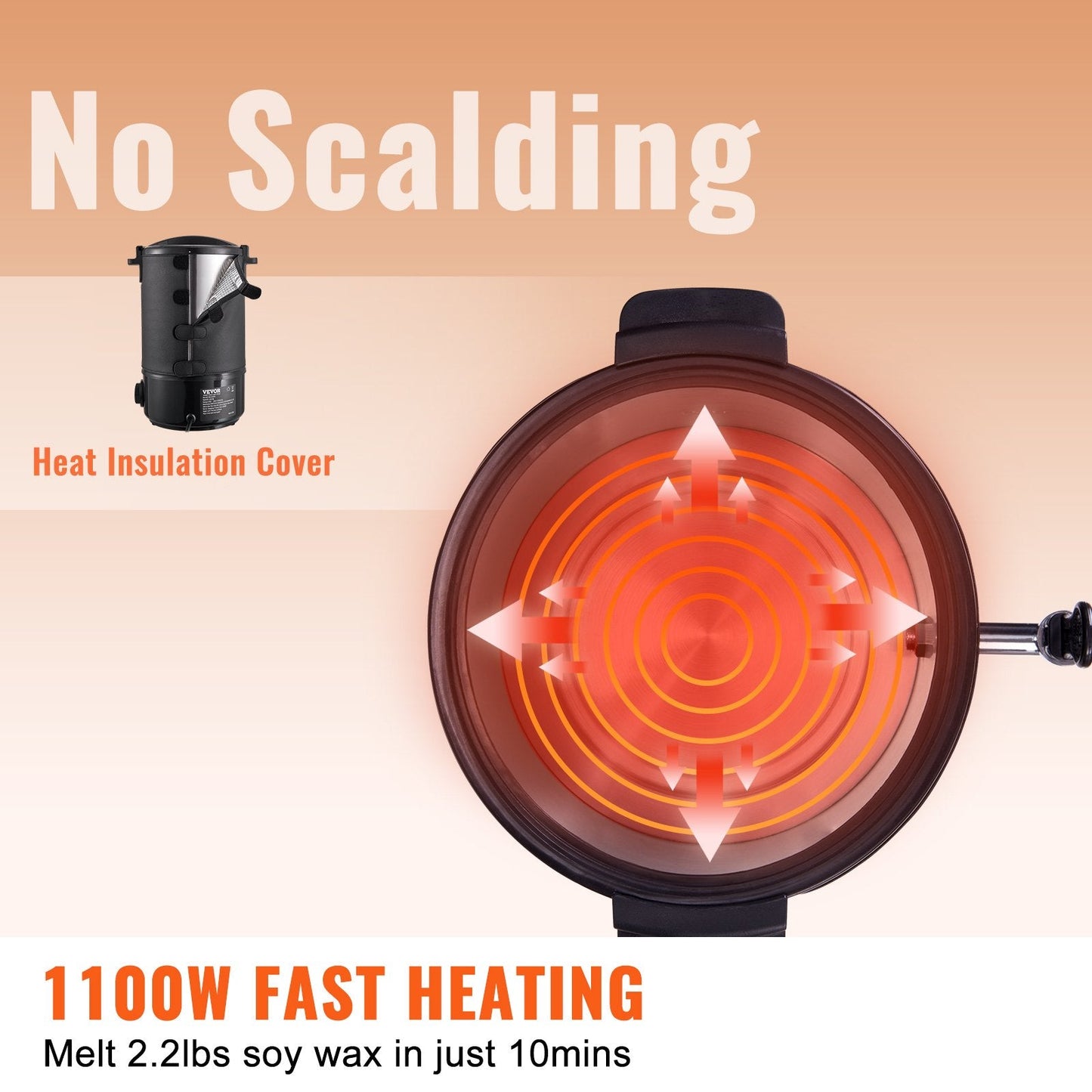 Electric Wax Melter for Candle Making, 6.5L Capacity, Stainless Steel Pot