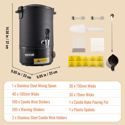 Electric Wax Melter for Candle Making, 6.5L Capacity, Stainless Steel Pot