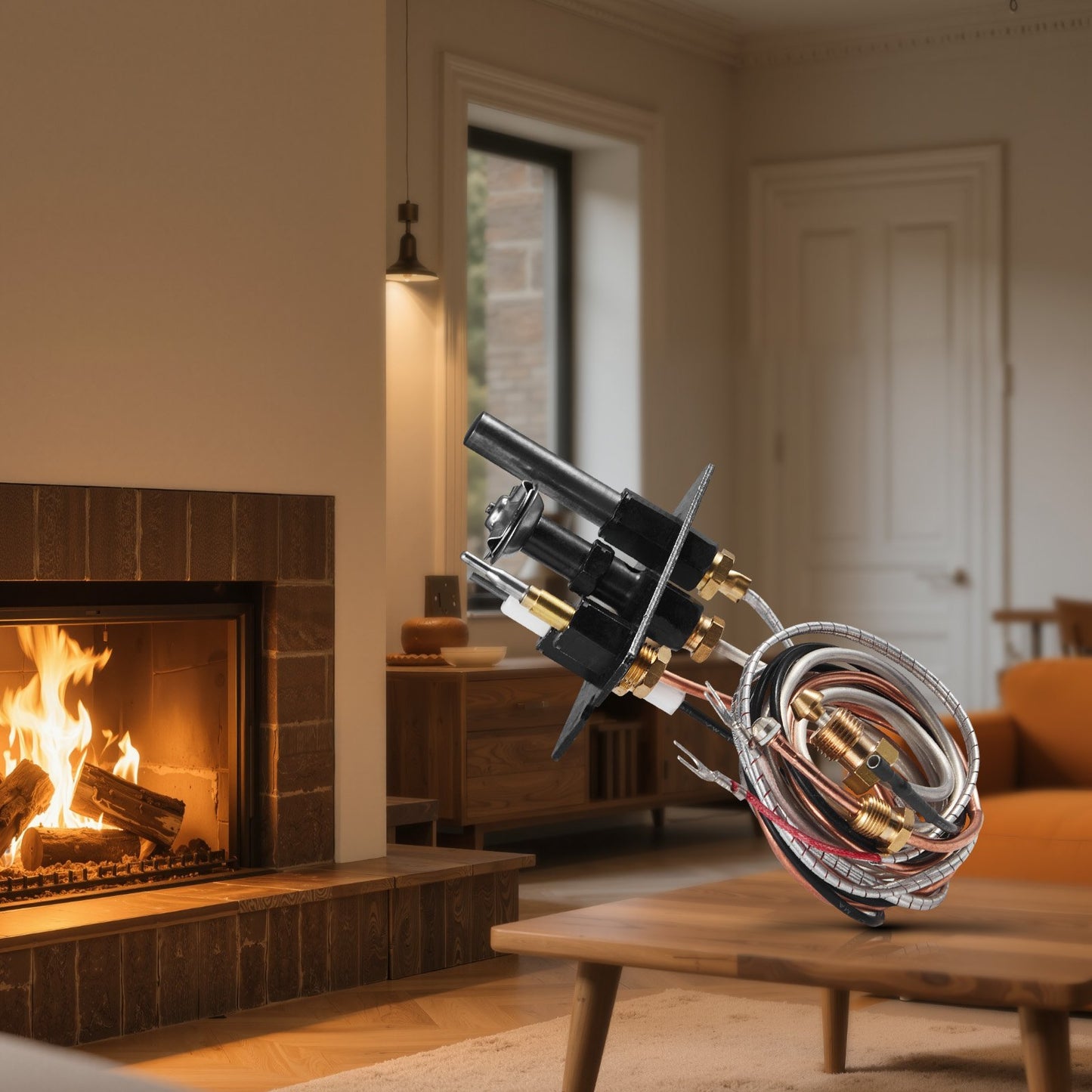 Gas Pilot Assembly, OE 69L17, 69L1701, 904405, J4117, 108084-02 Fireplace Gas Pilot Assembly Kit, Natural Gas Ignition Replacement, Compatible with Lennox, Superior, Astria Models, Black