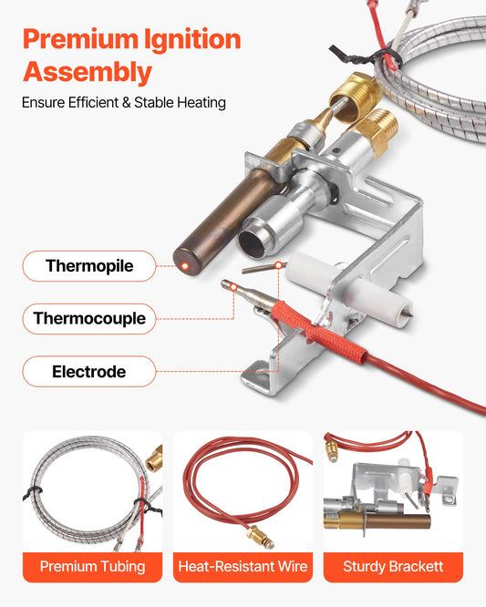 Gas Pilot Assembly, OE 103779-01, PP231, NG8218 Fireplace Natural Gas Ignition Replacement, Compatible with CIVF-25, CIVF-25CF, VFH-33M, VFH-33R, VFH-33T, VFHS-20R, VFSR-16, VFSR-18 Models