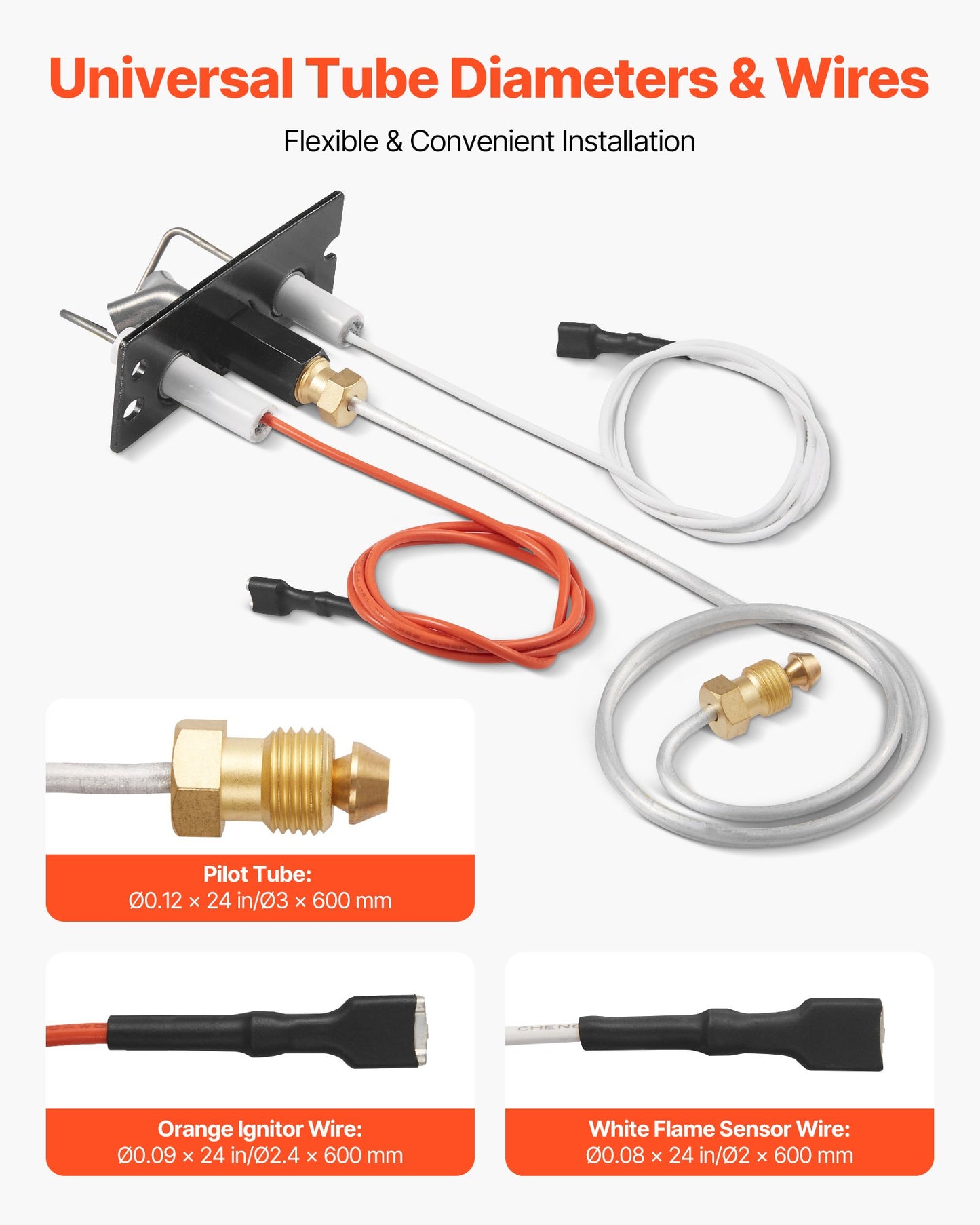 Gas Pilot Assembly, OE 2090-012, 2198-012, SRV2090-012 Fireplace Gas Pilot Assembly, Natural Gas Ignition Replacement, Fit Heatilator, Heat & Glo, Quadra-Fire, Outdoor Lifestyles, Majestic