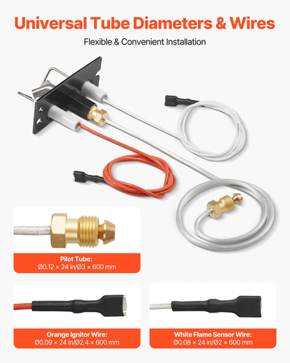 Gas Pilot Assembly, OE 2090-012, 2198-012, SRV2090-012 Fireplace Gas Pilot Assembly, Natural Gas Ignition Replacement, Fit Heatilator, Heat & Glo, Quadra-Fire, Outdoor Lifestyles, Majestic