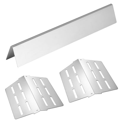 Flavorizer Bars and Heat Deflectors, 44cm Grill Replacement Part, for Weber Genesis 300 Series Grills, Including E310 E320 E330 S310 S320 S330, Stainless Steel Thicker Heat Plate, 7 Pack