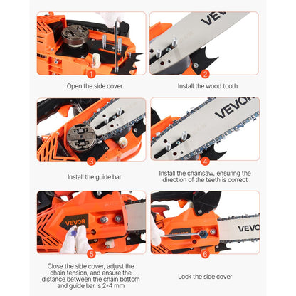 25cc Gas Chainsaw 0.75 kW Gas Powered 305 mm Chainsaw For Wood Cutting