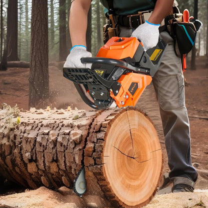 52cc Gas Chainsaw 1.8 kW Gas Powered 455 mm Chainsaw For Wood Cutting
