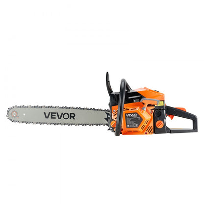 52cc Gas Chainsaw 1.8 kW Gas Powered 455 mm Chainsaw For Wood Cutting