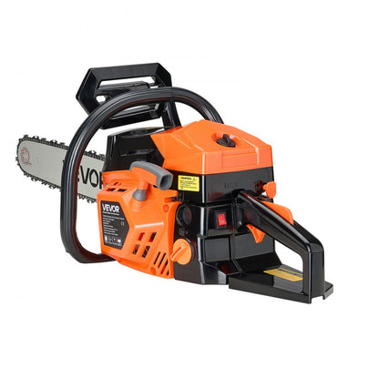 52cc Gas Chainsaw 1.8 kW Gas Powered 455 mm Chainsaw For Wood Cutting