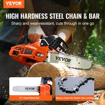 25.4CC Gasoline Chainsaw with 0.3m Blade - Powerful Wood Cutting Tool