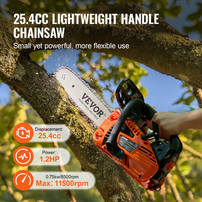25.4CC Gasoline Chainsaw with 0.3m Blade - Powerful Wood Cutting Tool