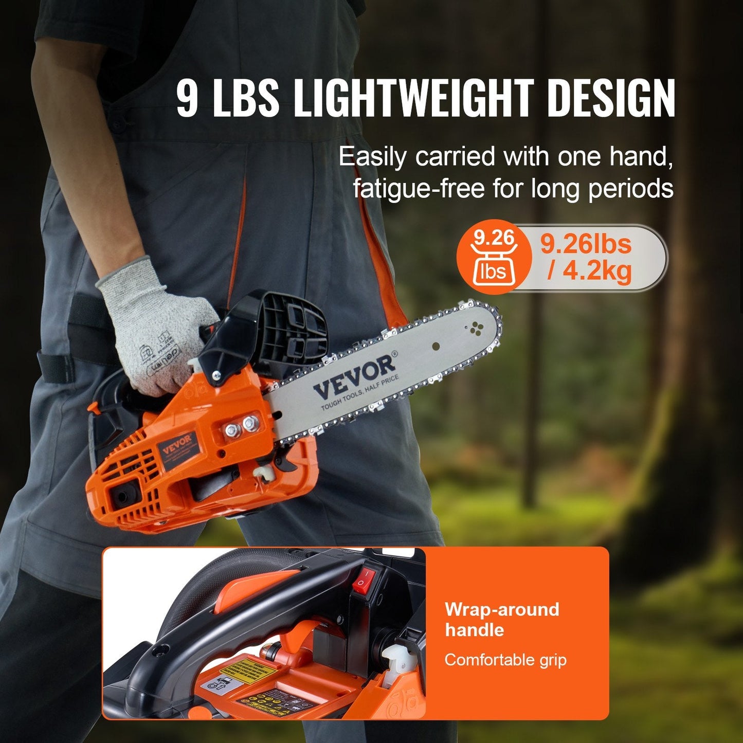 25.4CC Gasoline Chainsaw with 0.3m Blade - Powerful Wood Cutting Tool