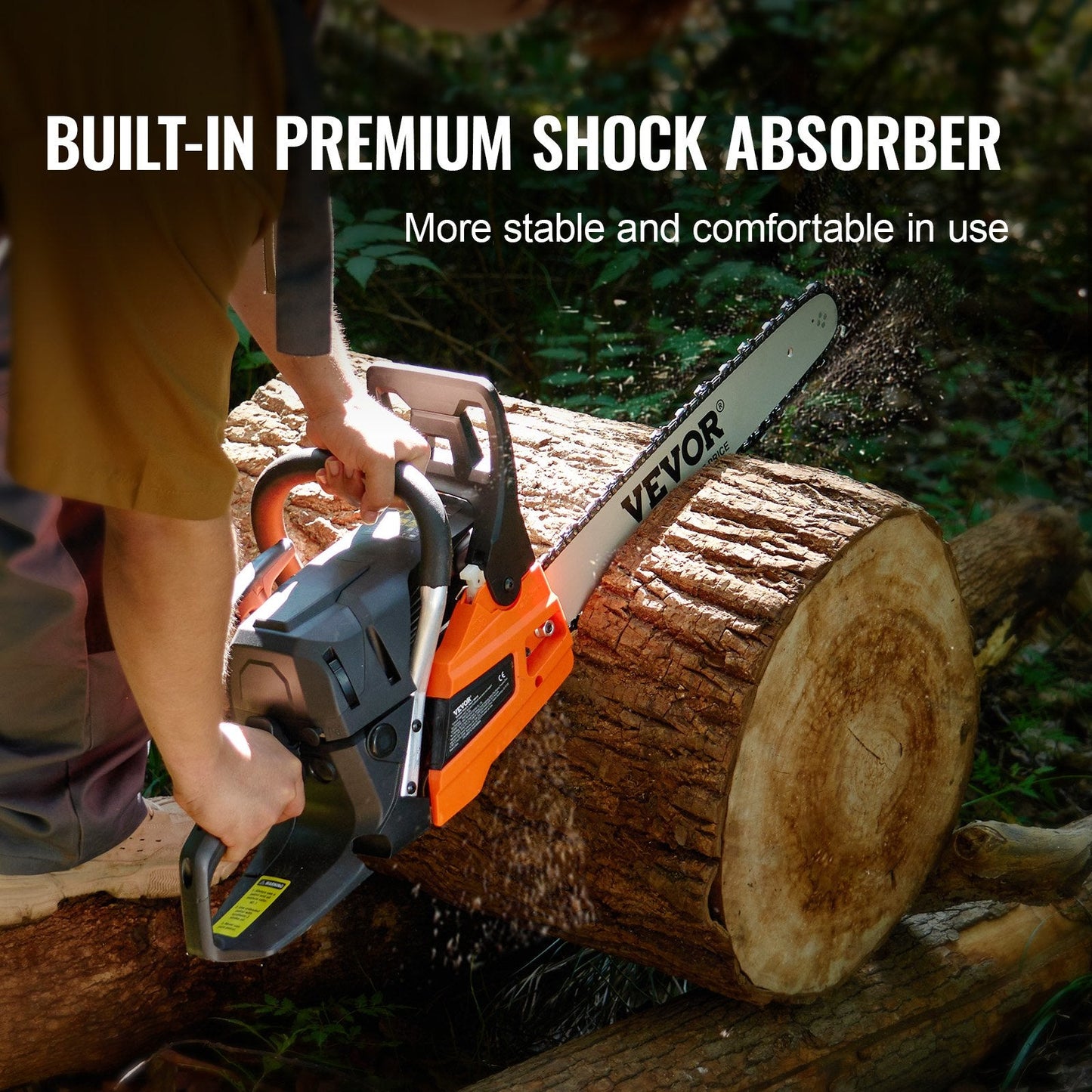 52CC Gasoline Chainsaw, 0.46m Blade, 6.8kg, Easy Start, Adjustable Tension