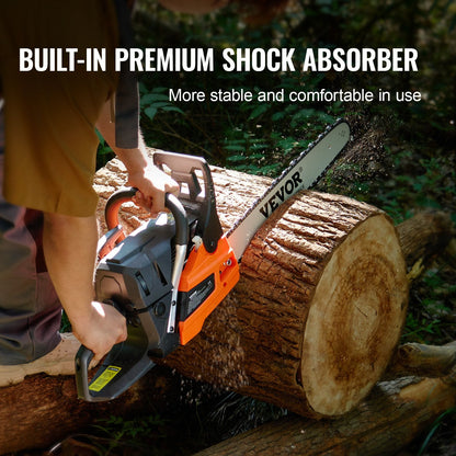 52CC Gasoline Chainsaw, 0.46m Blade, 6.8kg, Easy Start, Adjustable Tension