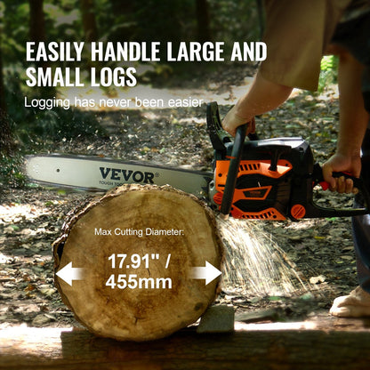 58CC 0.5m Gas-Powered Chainsaw with Adjustable Tension and Safety Features