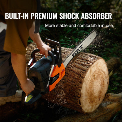 58CC 0.5m Gas-Powered Chainsaw with Adjustable Tension and Safety Features
