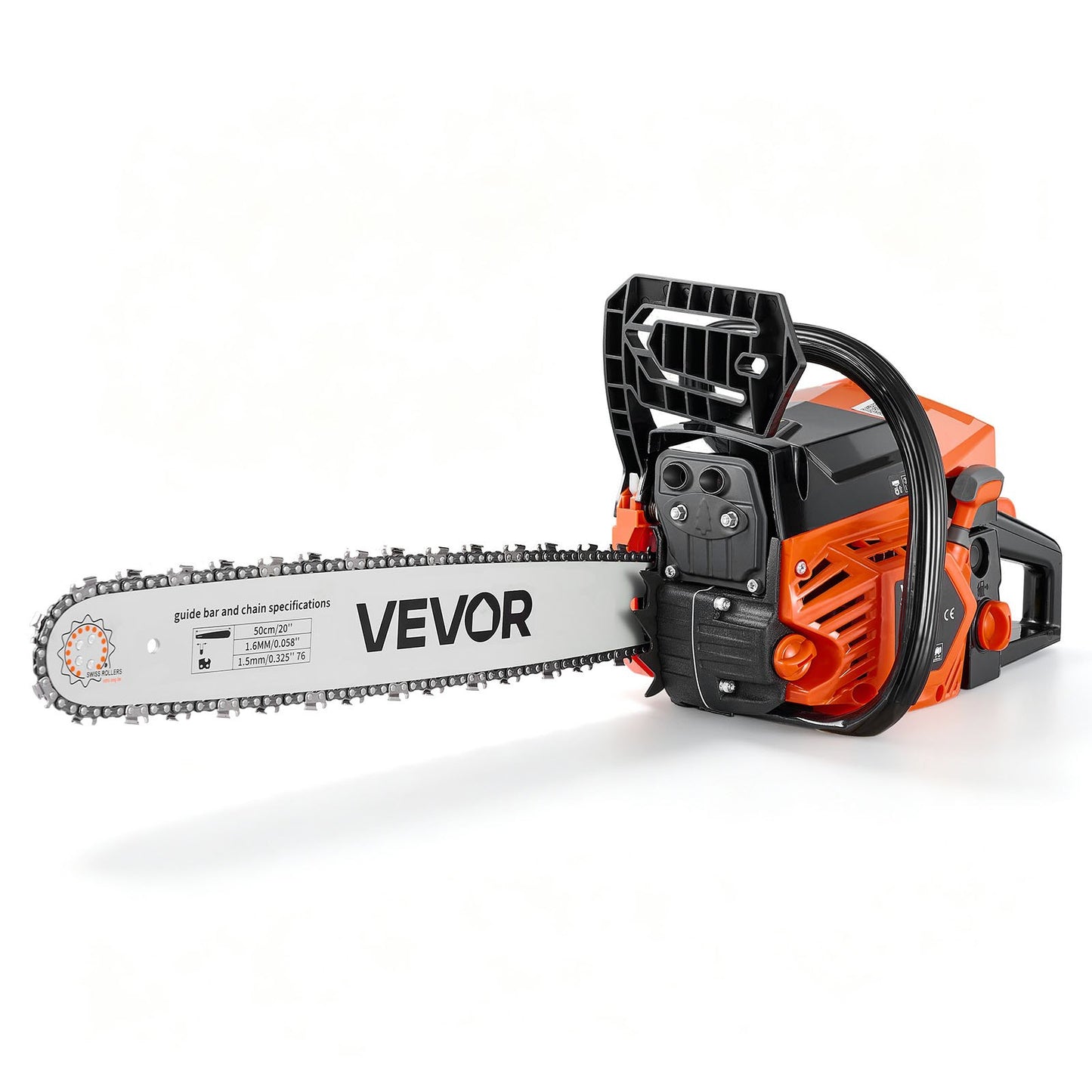 Gas Powered Chainsaw 508 mm 62CC 2.7kW 2 Stroke Engine Gas Chainsaw, for Wood Cutting, Tree Trimming & Land Clearing, Throttle-Synced Choke, Power Chain Saw with Non-Slip Handle & Dual Tanks