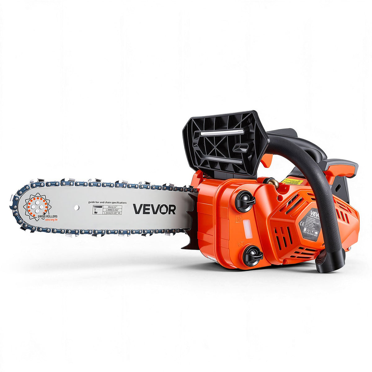 Gas Powered Chainsaw 304.8 mm 25.4CC 0.75kW 2 Stroke Engine Chainsaw, for Wood Cutting, Tree Trimming & Land Clearing, Throttle-Synced Choke, Power Chain Saw with Non-Slip Handle & Dual Tanks