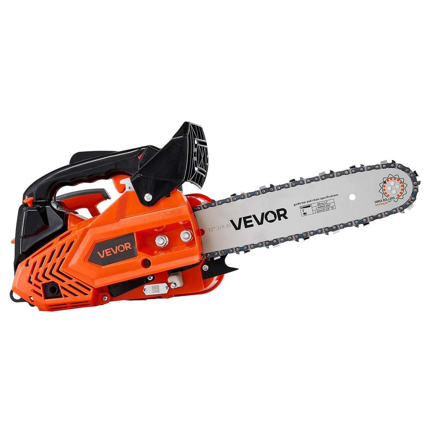 Gas Powered Chainsaw 304.8 mm 25.4CC 0.75kW 2 Stroke Engine Chainsaw, for Wood Cutting, Tree Trimming & Land Clearing, Throttle-Synced Choke, Power Chain Saw with Non-Slip Handle & Dual Tanks