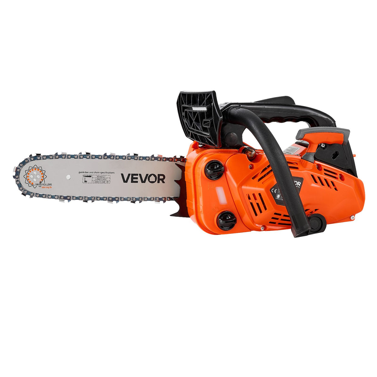 Gas Powered Chainsaw 304.8 mm 25.4CC 0.75kW 2 Stroke Engine Chainsaw, for Wood Cutting, Tree Trimming & Land Clearing, Throttle-Synced Choke, Power Chain Saw with Non-Slip Handle & Dual Tanks