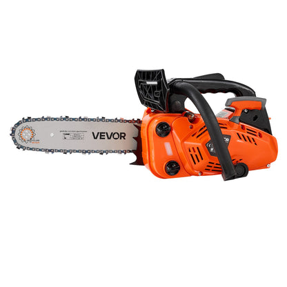 Gas Powered Chainsaw 304.8 mm 25.4CC 0.75kW 2 Stroke Engine Chainsaw, for Wood Cutting, Tree Trimming & Land Clearing, Throttle-Synced Choke, Power Chain Saw with Non-Slip Handle & Dual Tanks