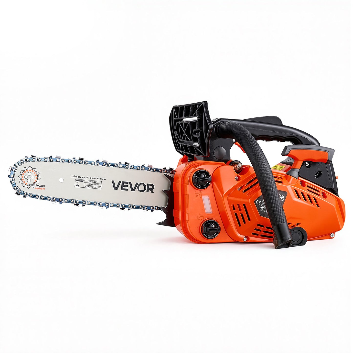 Gas Powered Chainsaw 304.8 mm 25.4CC 0.75kW 2 Stroke Engine Chainsaw, for Wood Cutting, Tree Trimming & Land Clearing, Throttle-Synced Choke, Power Chain Saw with Non-Slip Handle & Dual Tanks