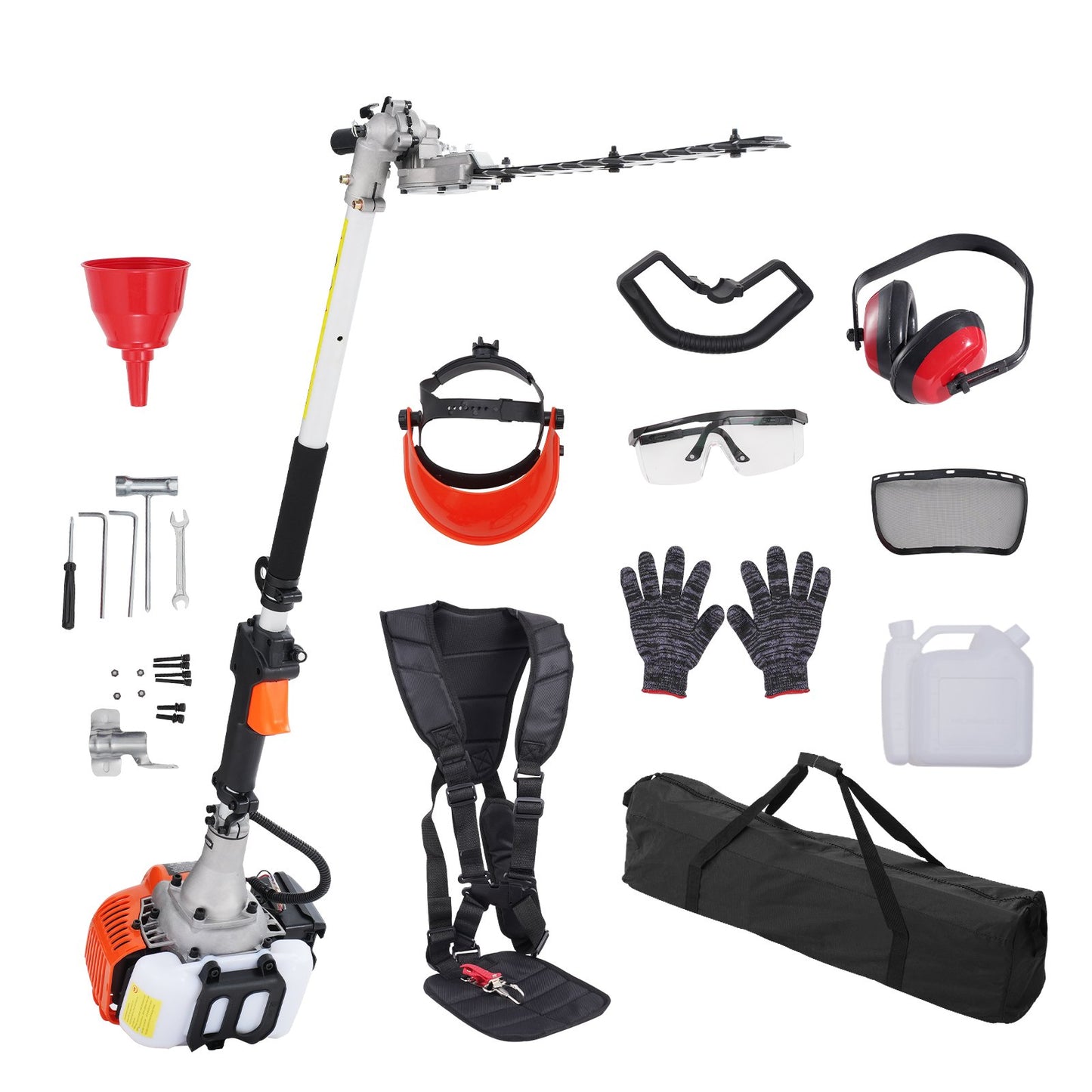 VEVOR 15.7-inch 26CC 2 Cycle Gas Hedge Trimmer, Gas Powered Pole Hedge Trimmer with
