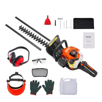 Gas Hedge Trimmer 0.6m Blade, 26CC Engine, Adjustable Head, Lightweight Design