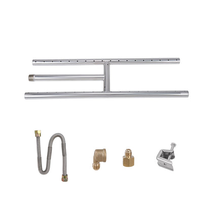 VEVOR 6 x 18 inch Drop-in Fire Pit Pan, Rectangular Stainless Steel Fire Pit Burner,