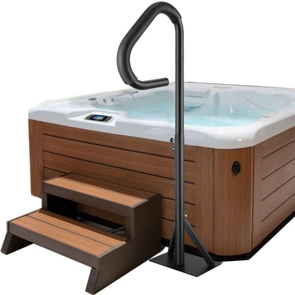 Rotatable Spa Handrail, Adjustable 0.89-1.45m, 272kg Capacity, Matte Black