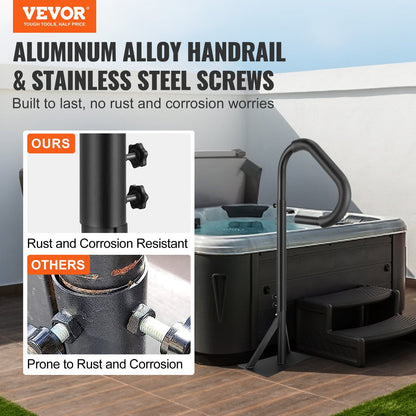 Rotatable Spa Handrail with Adjustable Height (1.22-1.6m), 272 kg Capacity