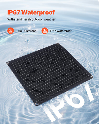 20W 12V Solar Panel Battery Charger, Solar Battery Trickle Charger Maintainer with Built-in Smart Controller & 3 Connection Cables, IP67 Waterproof Portable for RV Car Motorcycle Boat Van Camper