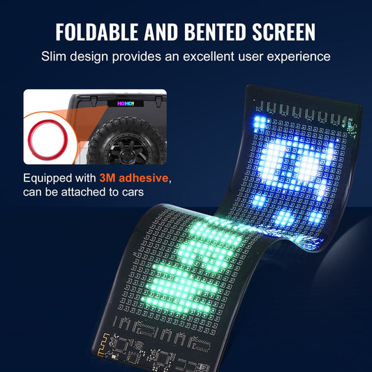 Programmable LED Scrolling Display Board, Custom Text, Bluetooth Control, 38x10cm