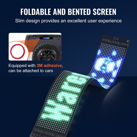Programmable Full Color LED Display Board with Bluetooth Control, 68x12cm