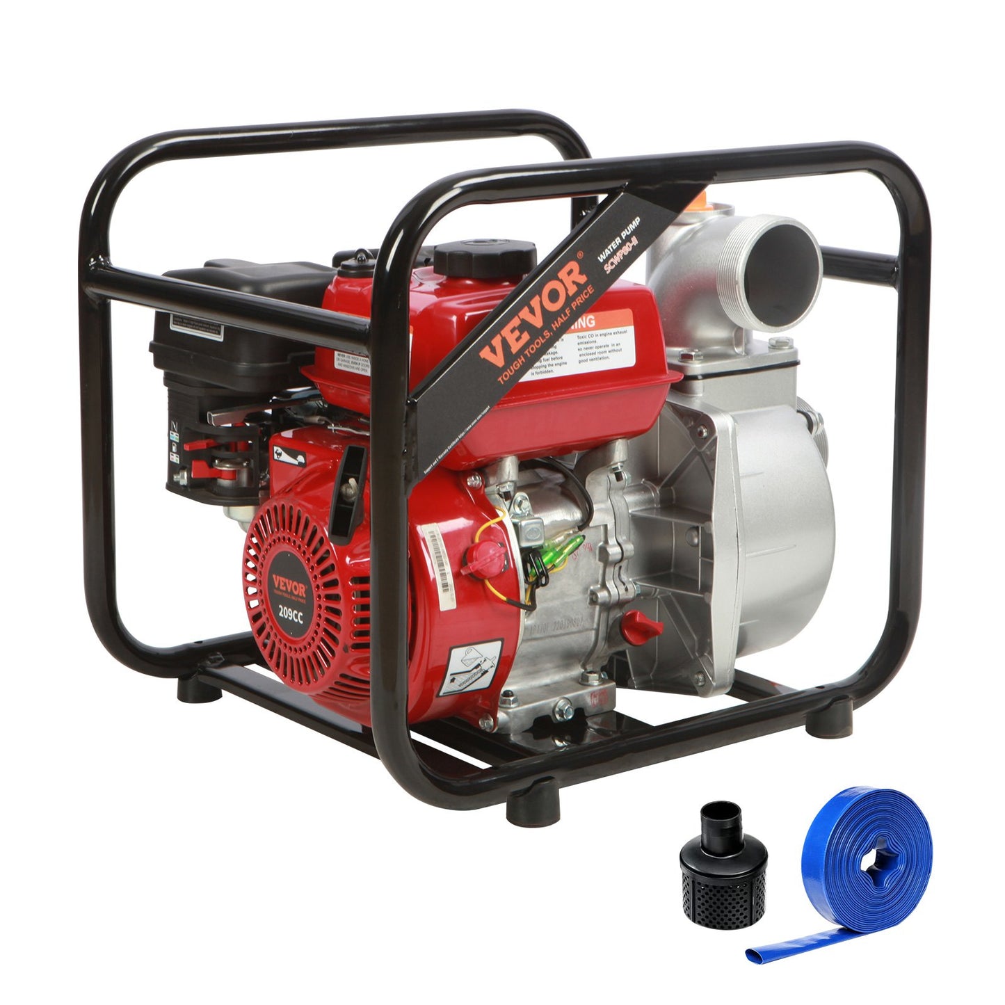 VEVOR Gasoline Engine Water Pump, 80 mm, 7HP 265 GPM, 43 m Lift, 7 m Suction, 4-Stroke