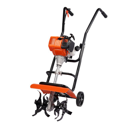 Gas-Powered 31CC 4-Stroke Garden Tiller with Adjustable Steel Tines