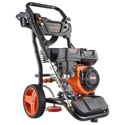 Gas Pressure Washer 3600 PSI and 9.8 L/min, Full Copper Pump, Spray Gun and Wand, 5 Nozzle Set, 7.9m Hose Gas Powered Pressure Washer for Cars, Fences, Driveways, Homes, Patios, Furniture