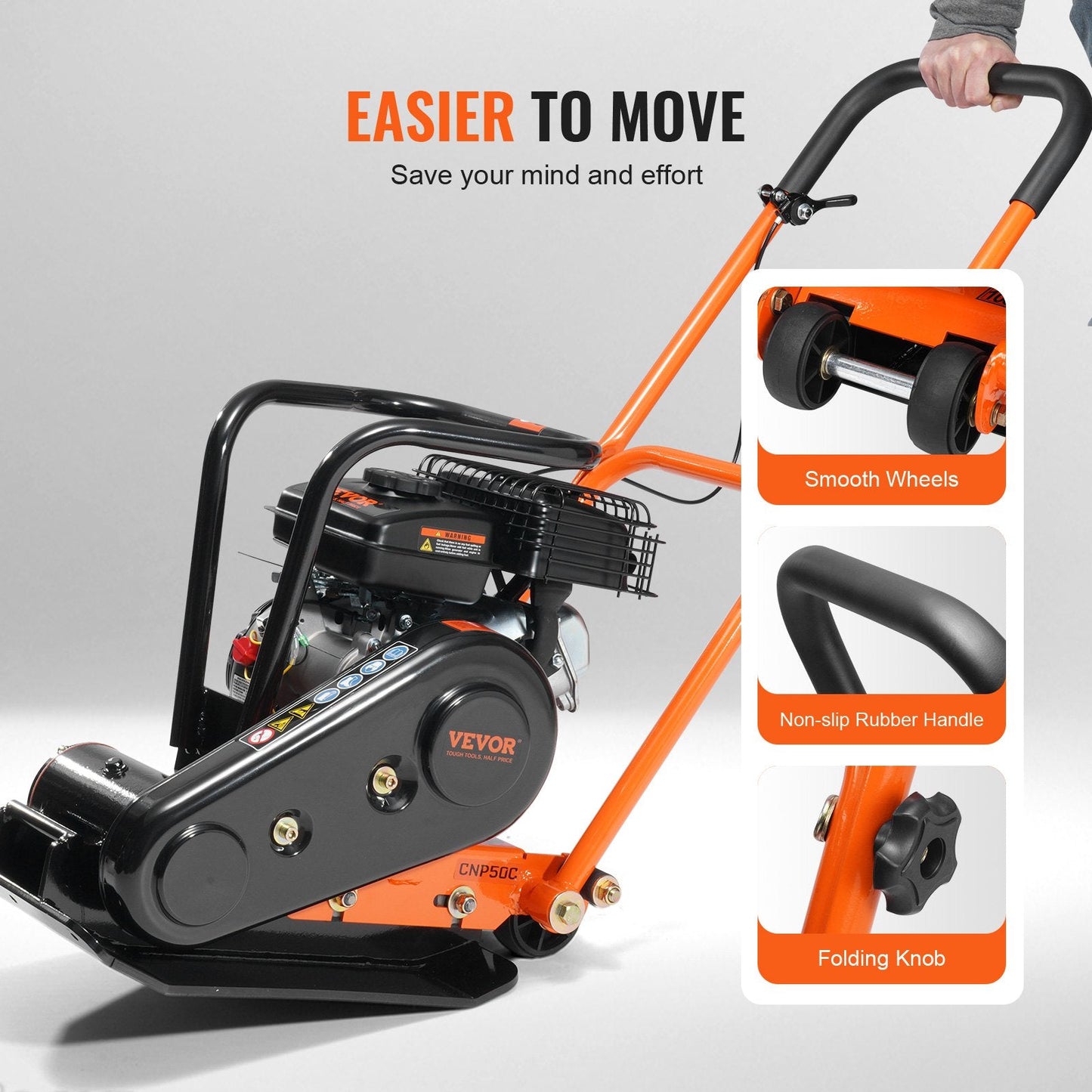 2.8 HP Gasoline Plate Compactor with 0.48 kN Force and 8 mm Thick Plate