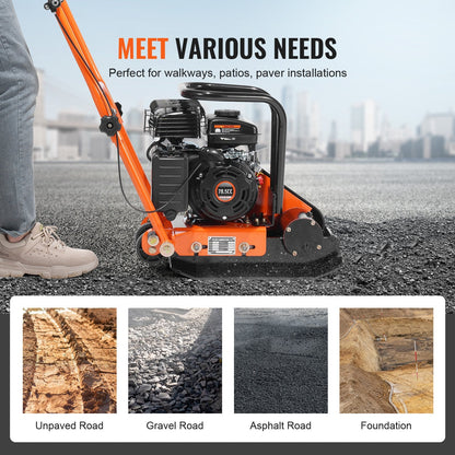 2.8 HP Gasoline Plate Compactor with 0.48 kN Force and 8 mm Thick Plate