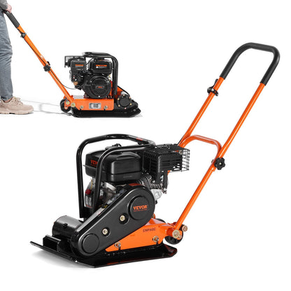 6.5HP Gas-Powered Walk-Behind Plate Compactor, 196cc, 4200 kg Compaction Force